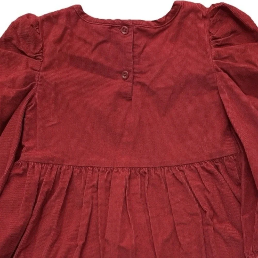Baby‎ Gap Red Corduroy Dress 3T Fit Flare 100% Cotton Lined Puff Sleeve